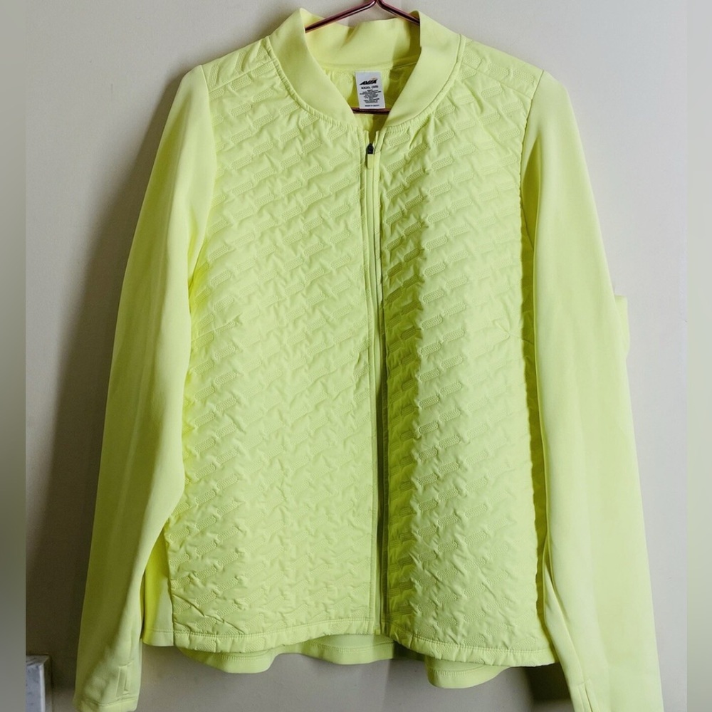 Women’s Avia Neon Green Active Performance Quilted Running Jacket